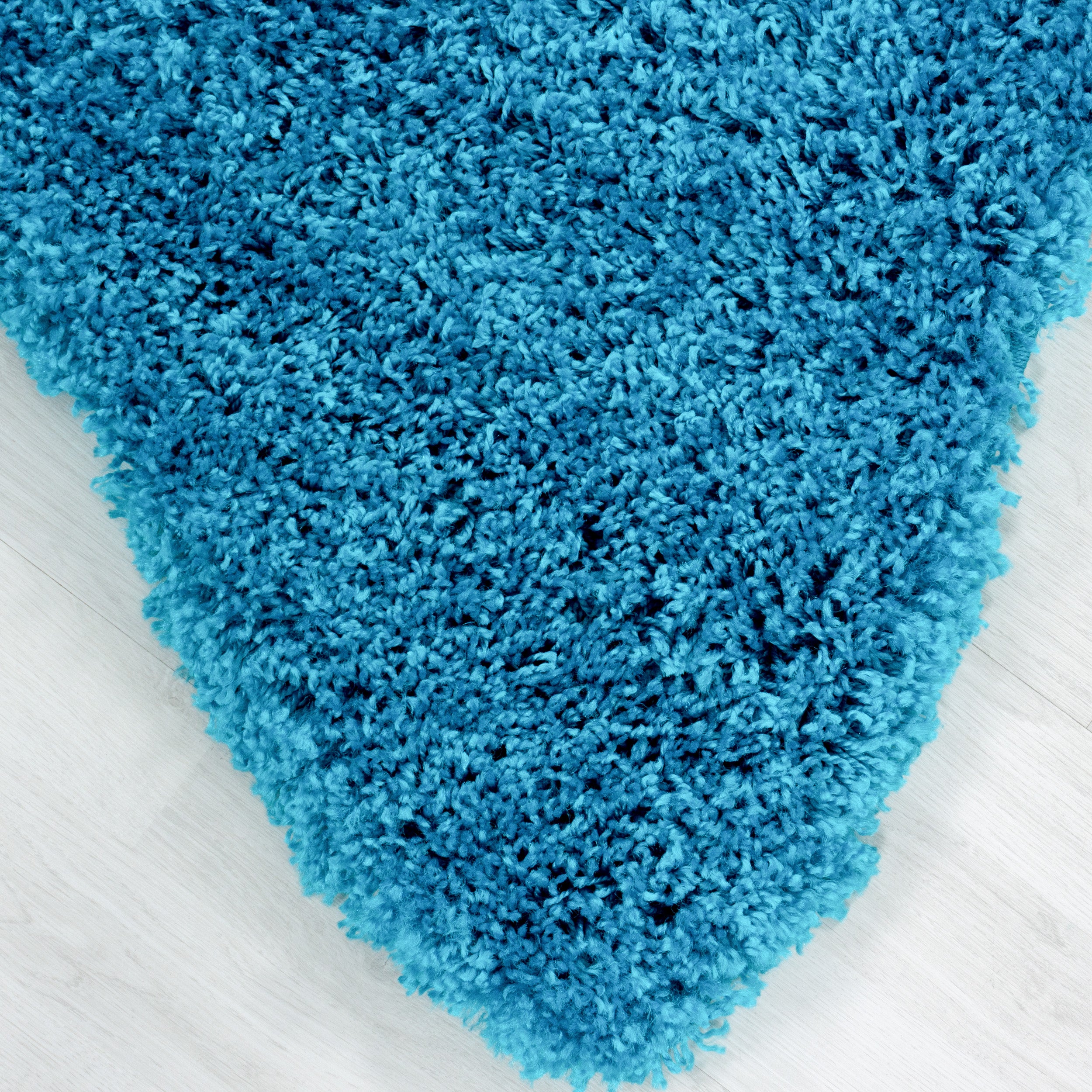 Rug star shape children's rug high pile shaggy star pattern turquoise color