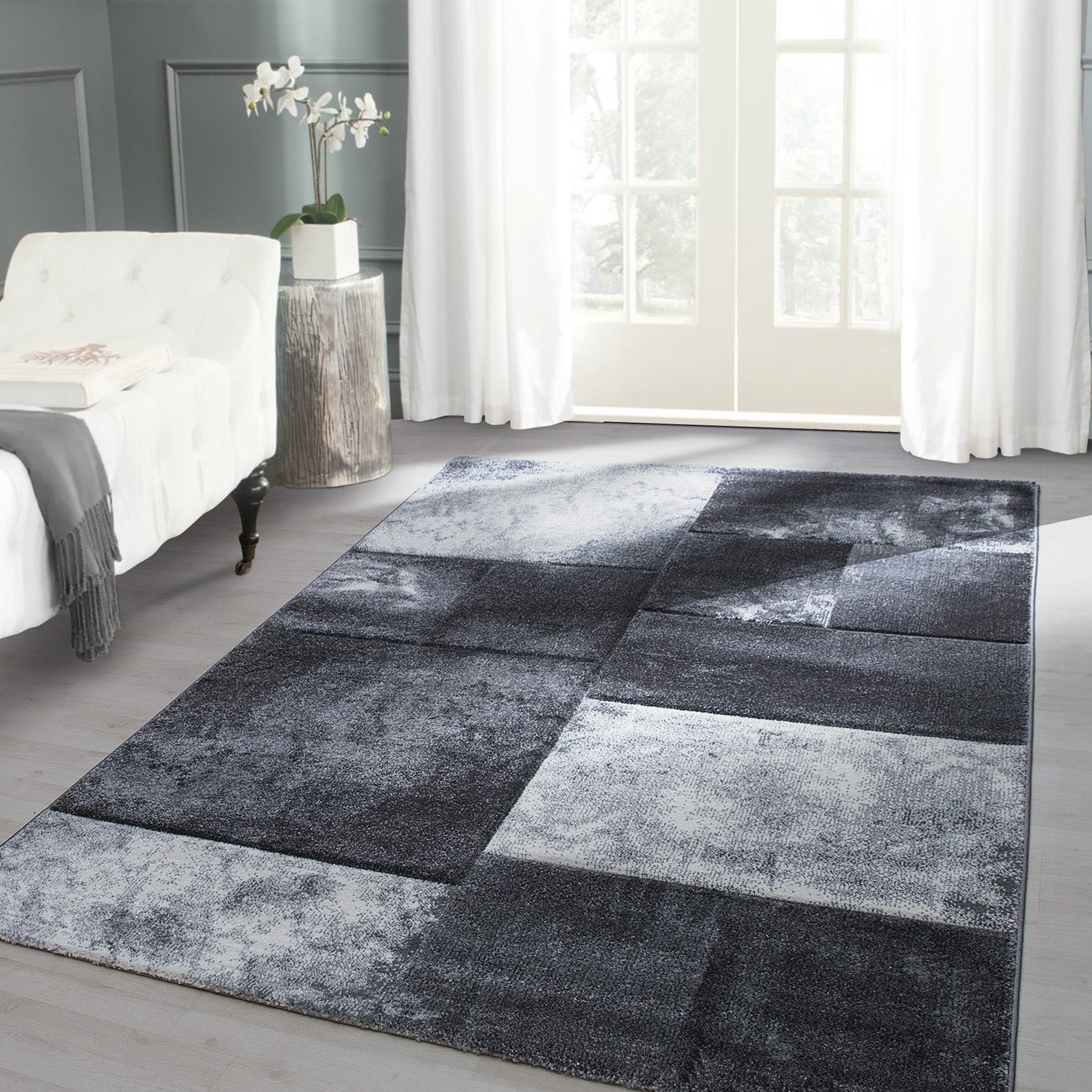 Tapis de salon design design moderne coupe contour artisanal