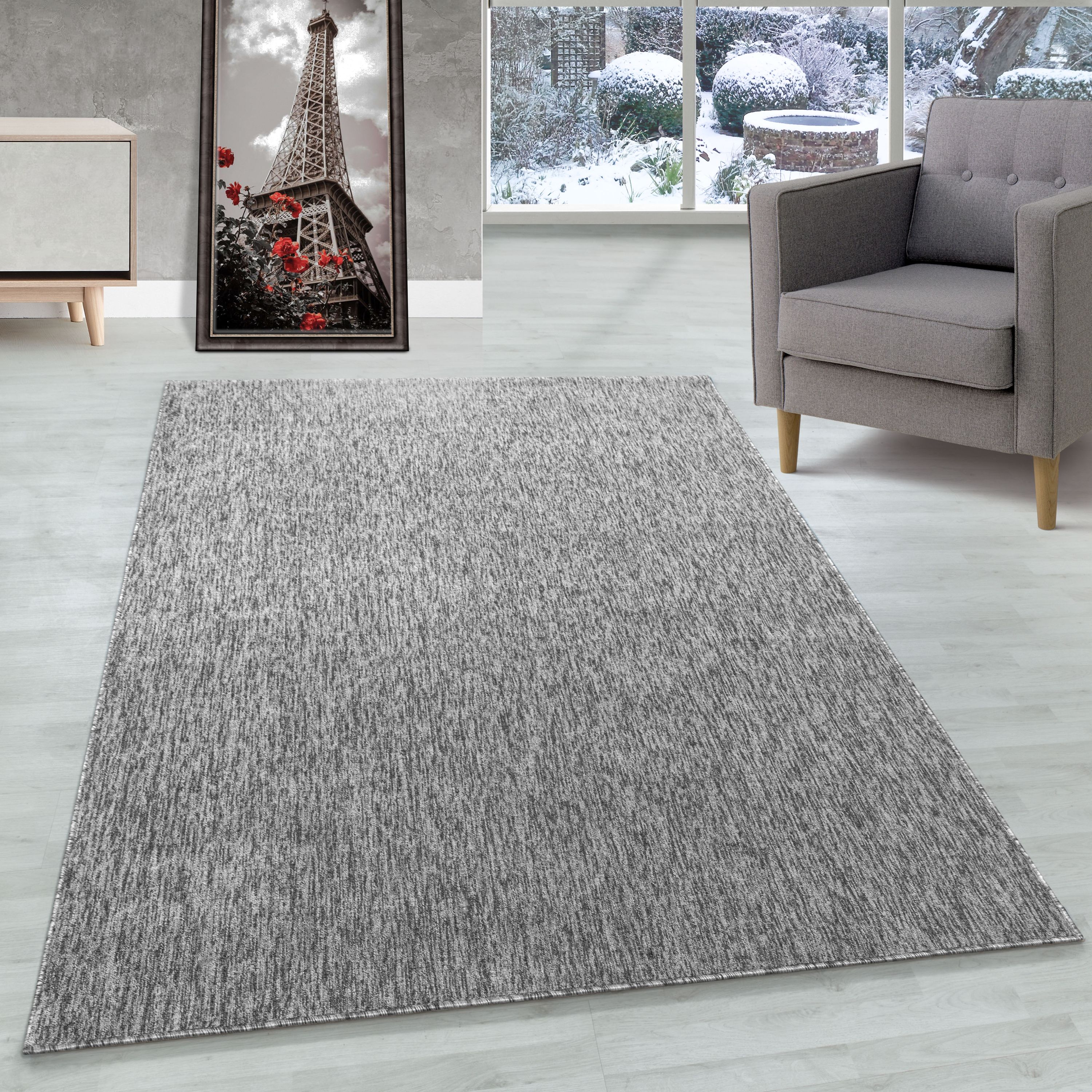 Tapis moderne à poils courts, à tissage plat, à boucles, chiné, pour salon