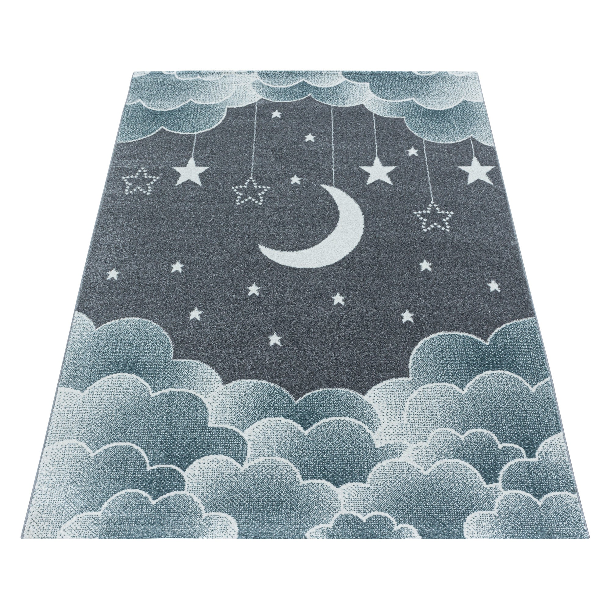 Tapis enfant design lune et étoiles tapis doux et facile d'entretien chambre d'enfant