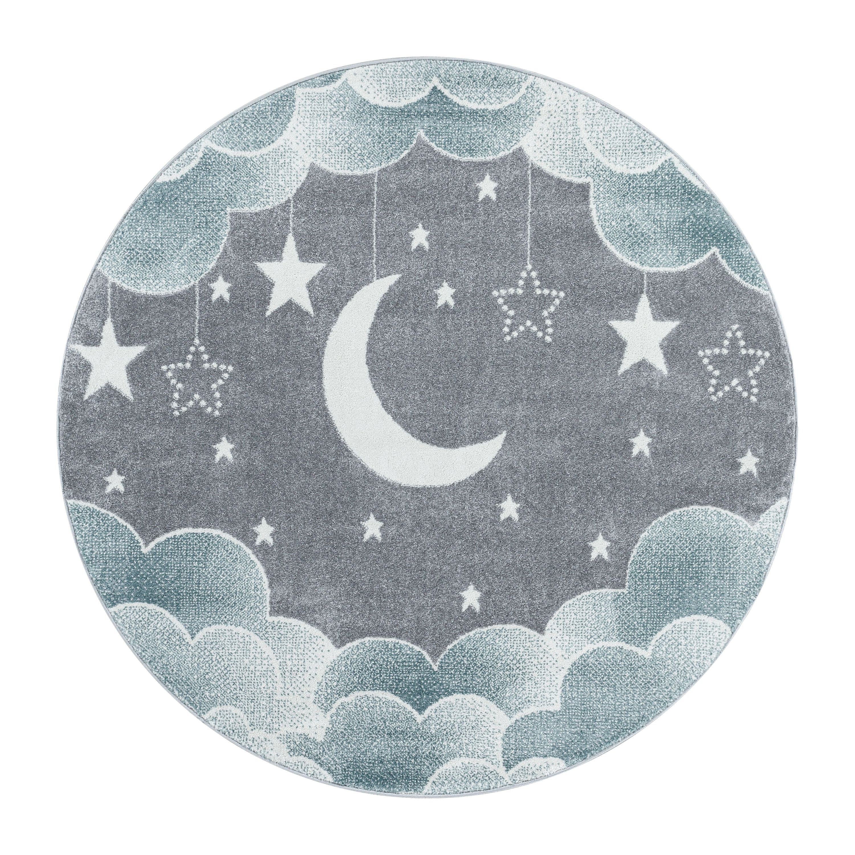 Children's carpet moon and stars design soft easy care carpet children's room