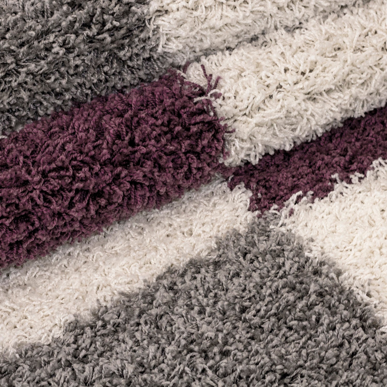 Tapis Shaggy de styliste, Design moderne à carreaux, pour salon