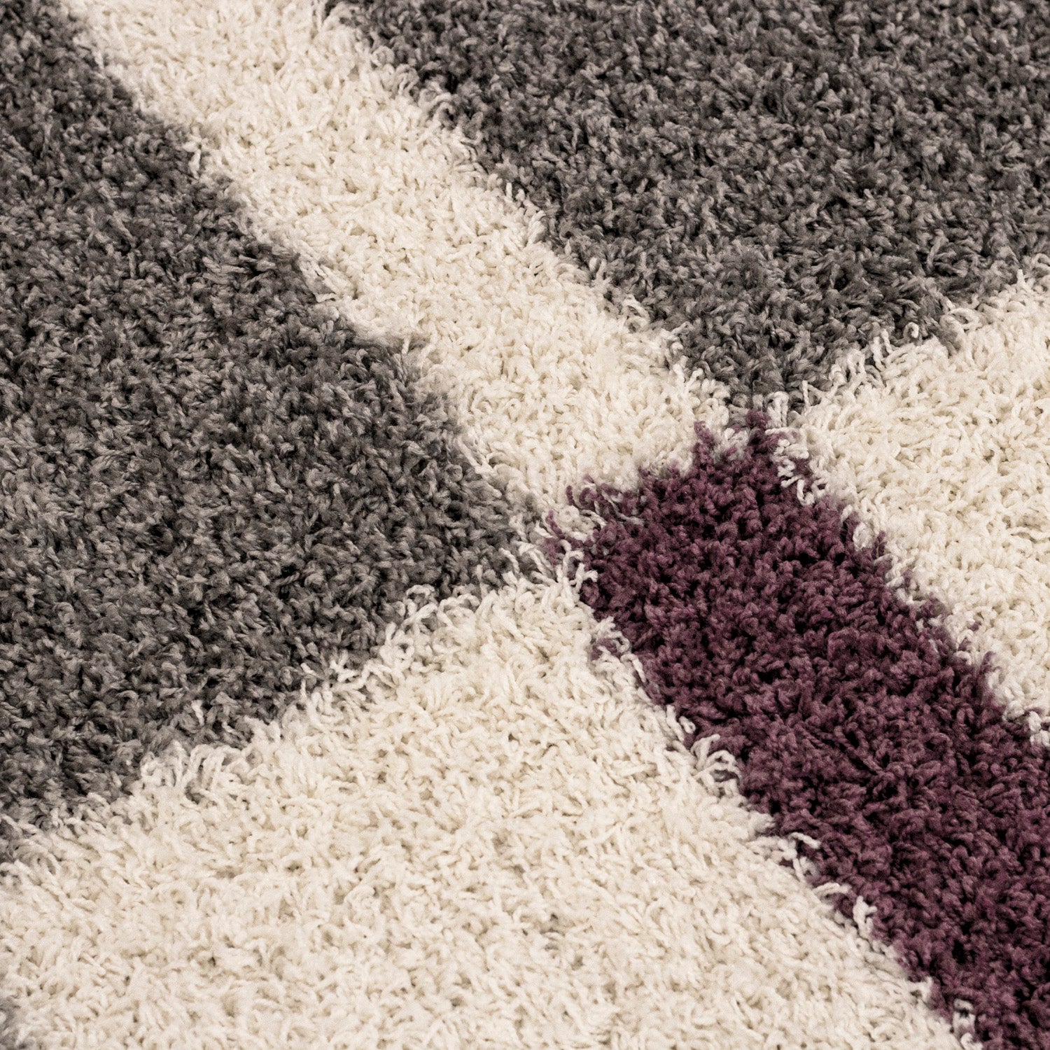 Tapis Shaggy de styliste, Design moderne à carreaux, pour salon