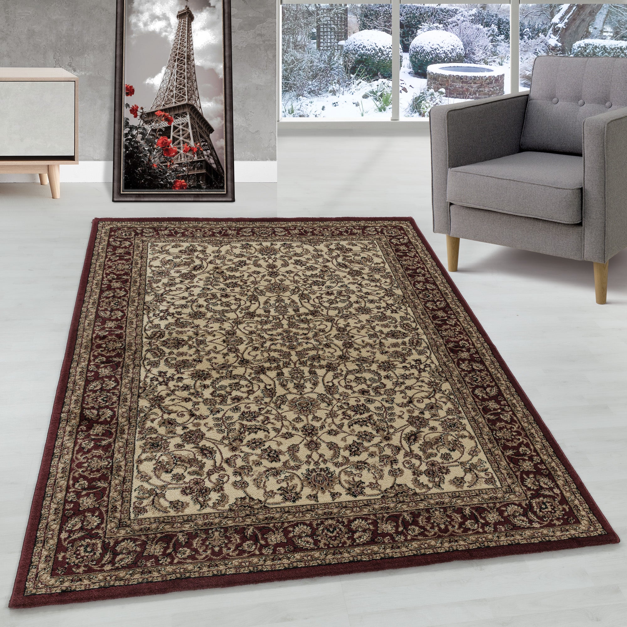 Orient Teppich Wohnzimmer Orientalisch Design Klassisch Kurzflor Pflegeleicht