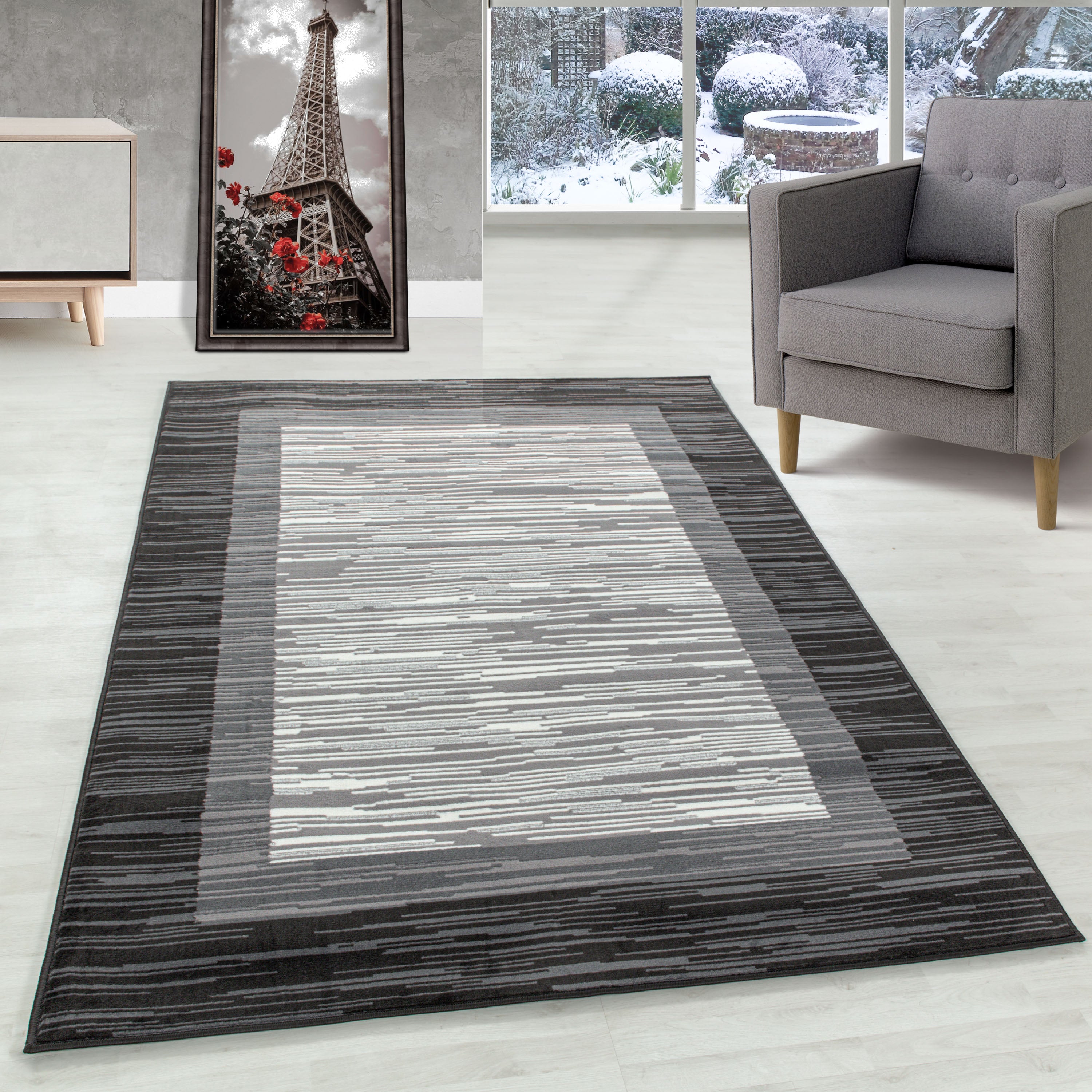 Modern Short Pile Rugs Geometric Design Soft Pile Carpet Living Room