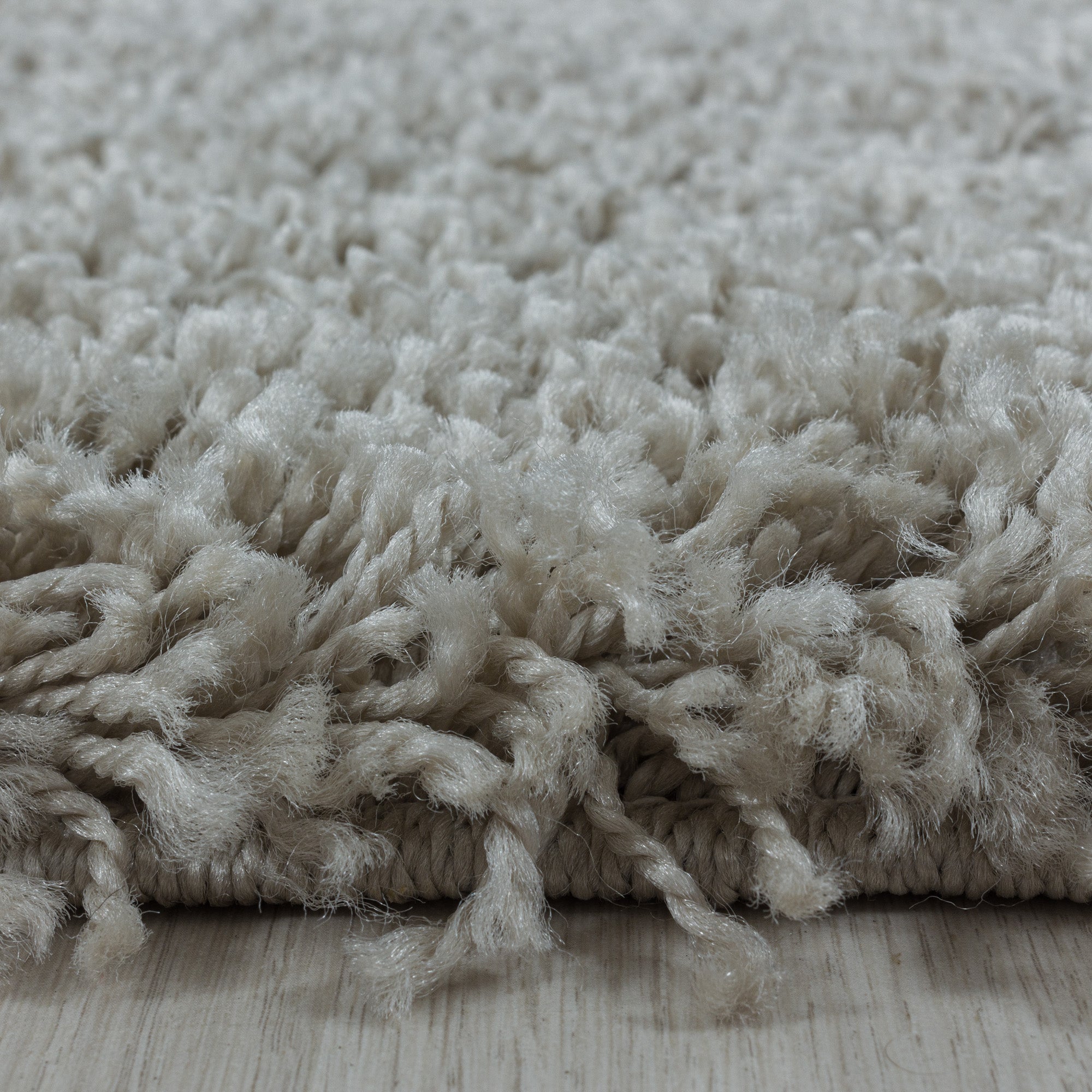 Round rug for living room, deep pile, plain design, shaggy, modern, fluffy