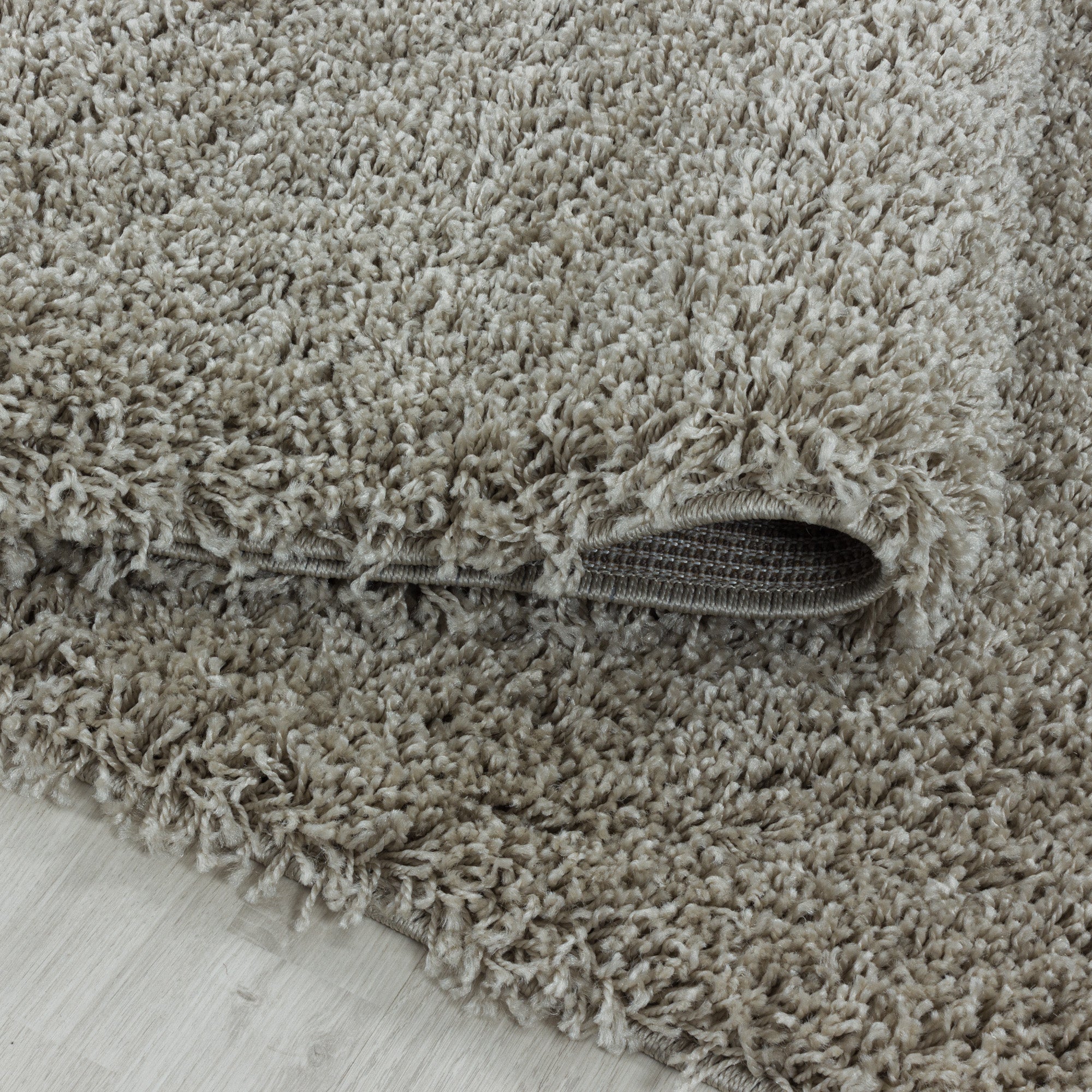 Runder Teppich Wohnzimmer Hochflor Einfarbiges Design Shaggy Modern Flauschig