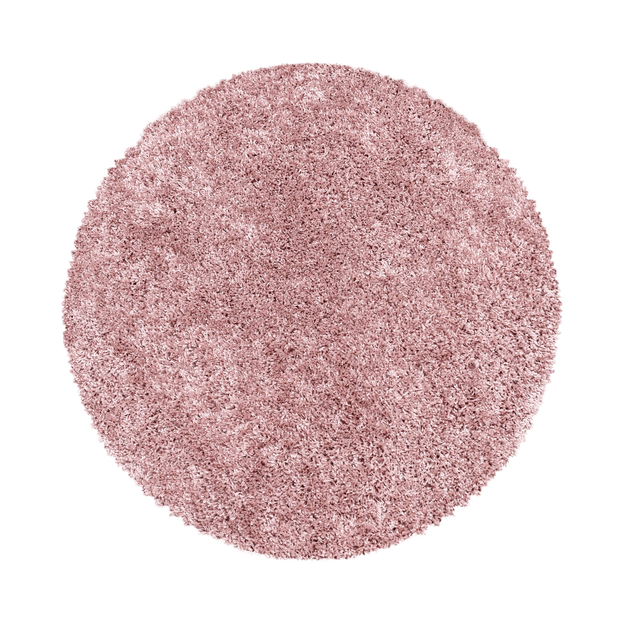 Round rug for living room, deep pile, plain design, shaggy, modern, fluffy