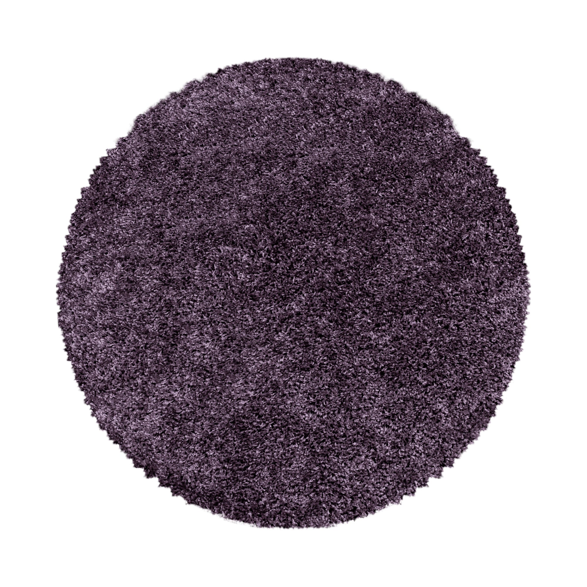 Round rug for living room, deep pile, plain design, shaggy, modern, fluffy