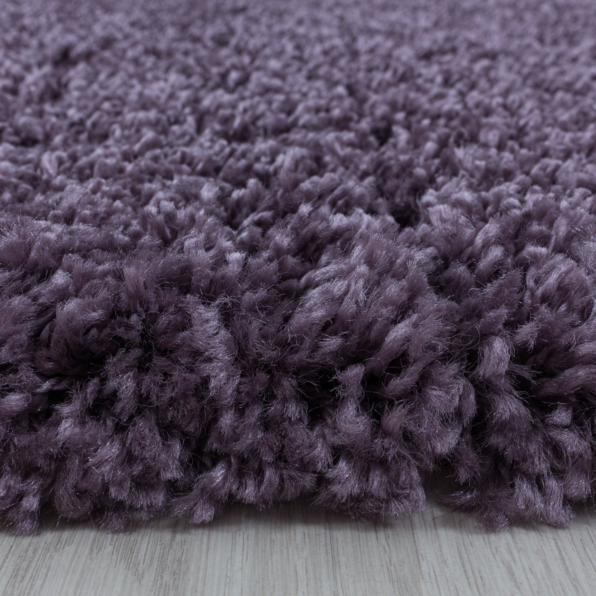 Runder Teppich Wohnzimmer Hochflor Einfarbiges Design Shaggy Modern Flauschig