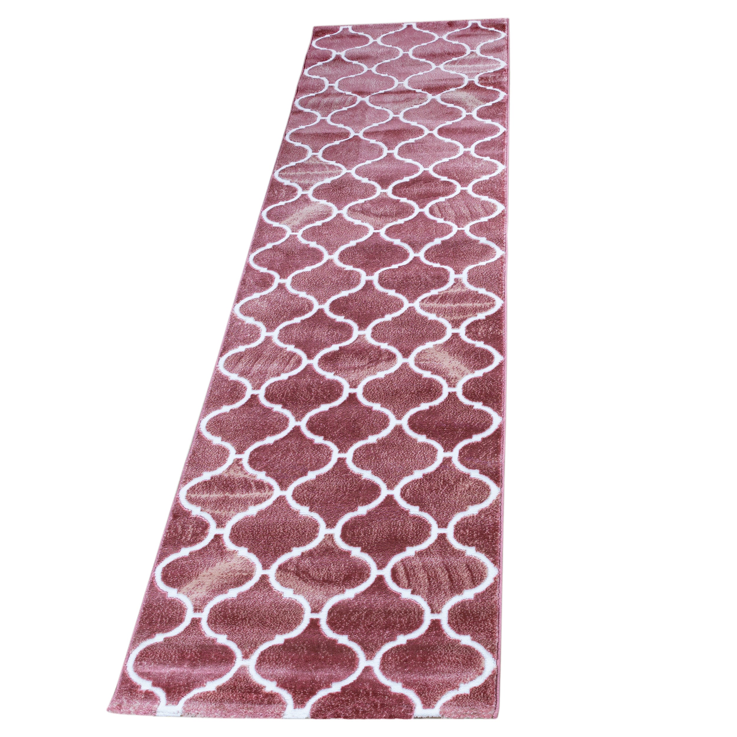 Bordure de lit tapis style scandinave moderne ensemble 3 pièces rose blanc