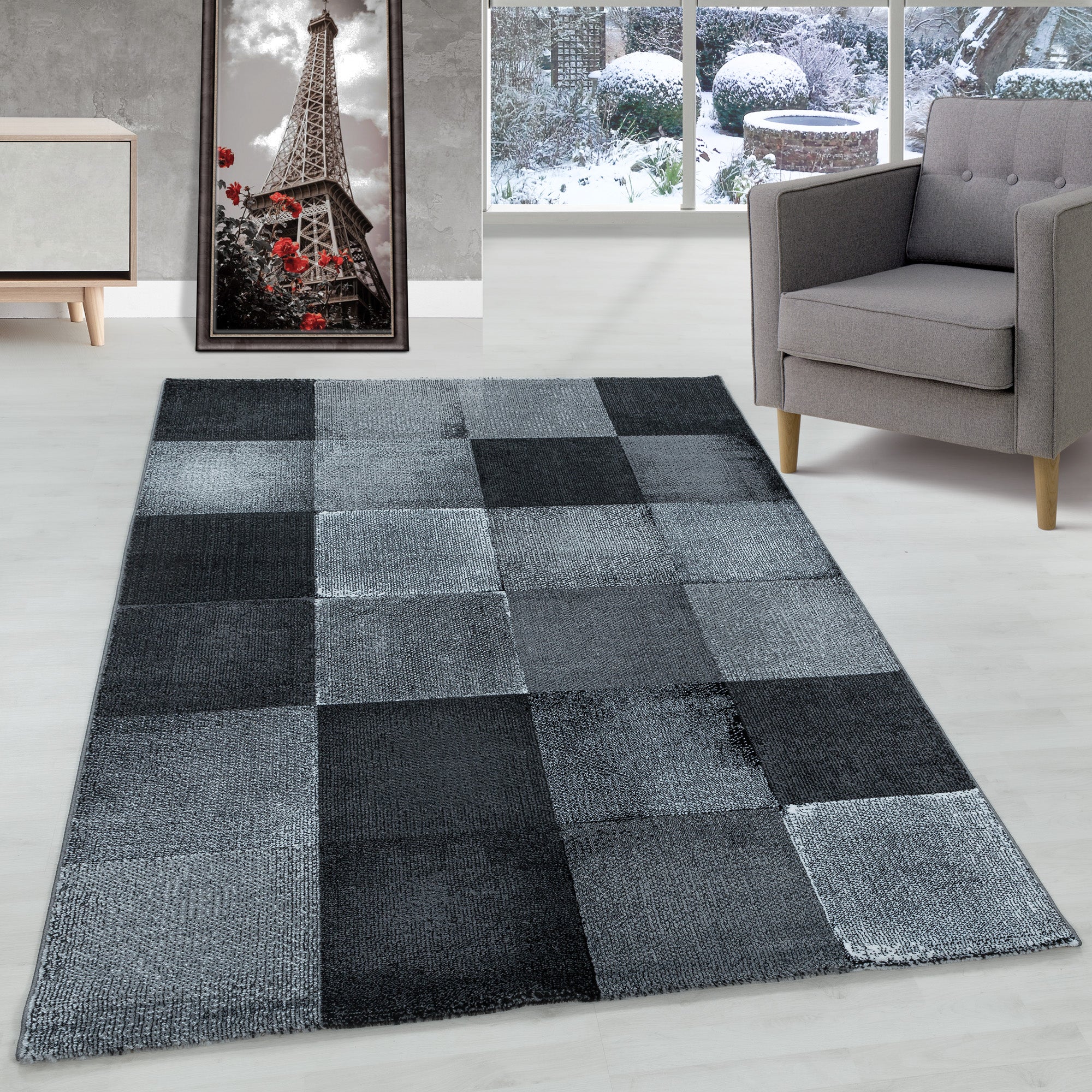 Modern short pile rug wave design rug modern style rug living room