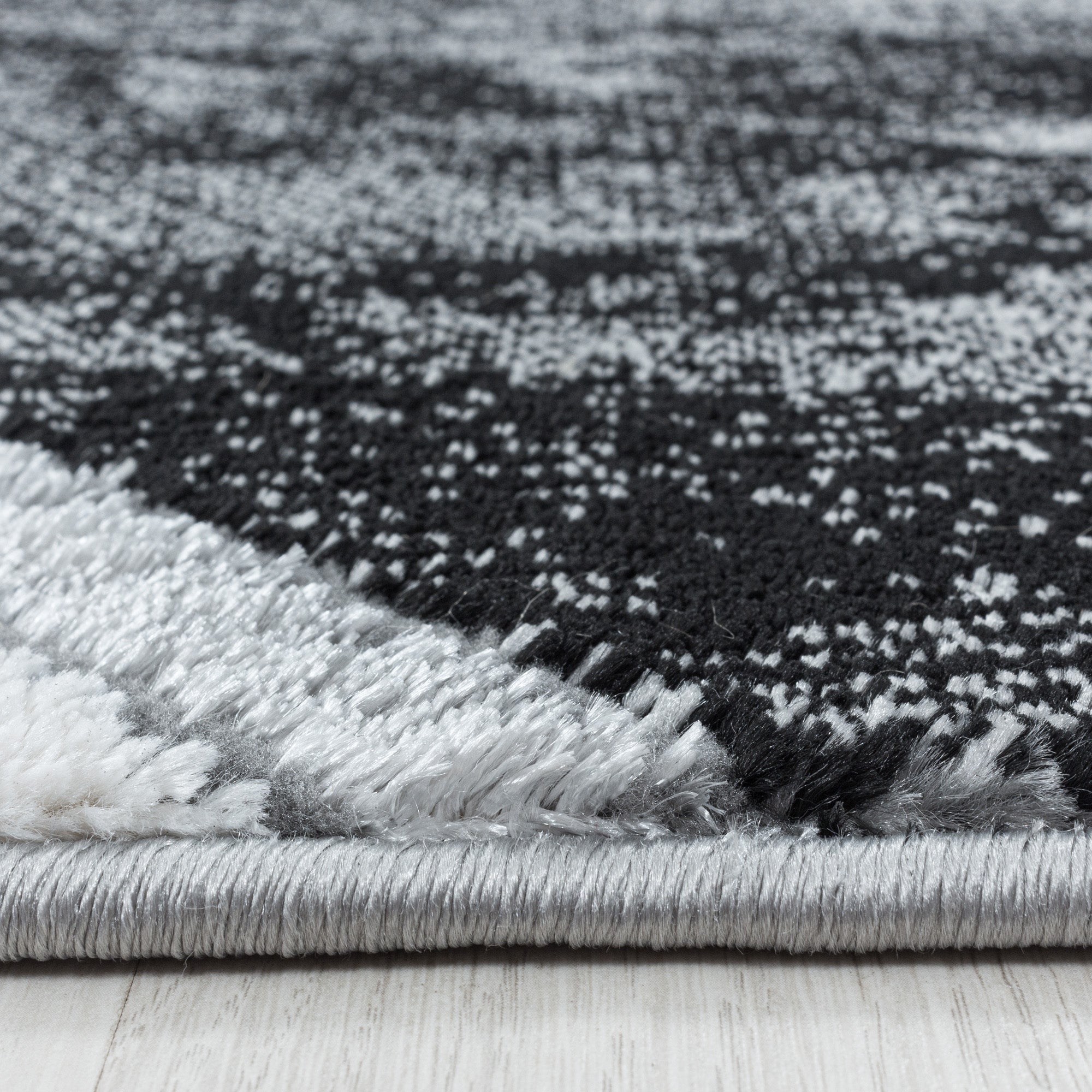 Teppich Wohnzimmer Skandinavisch Design Teppich Marmor Optik mit Glanzfasern