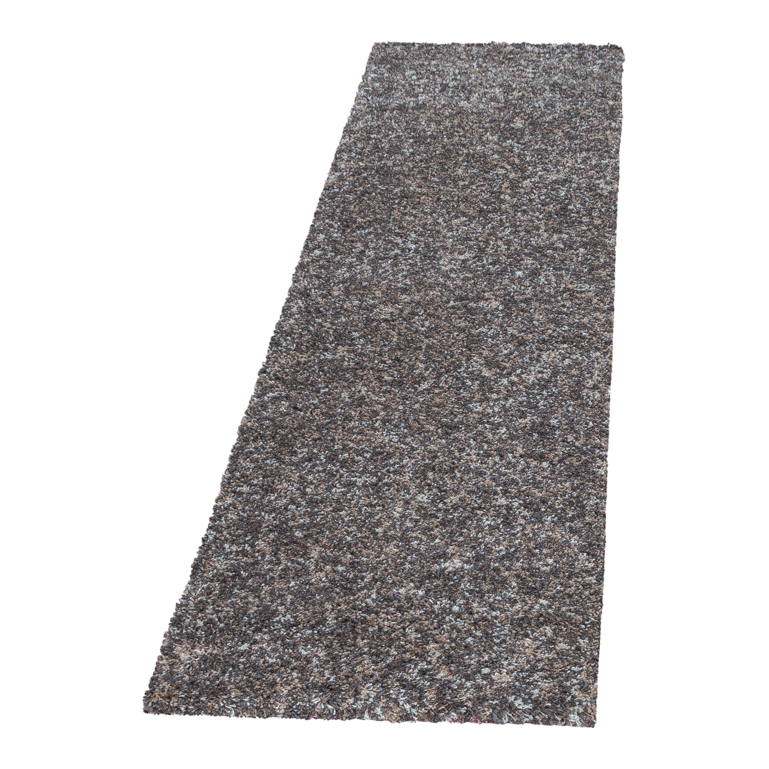 Ensemble de chemin Shaggy tapis bordure de lit tapis multicolore taupe beige chiné