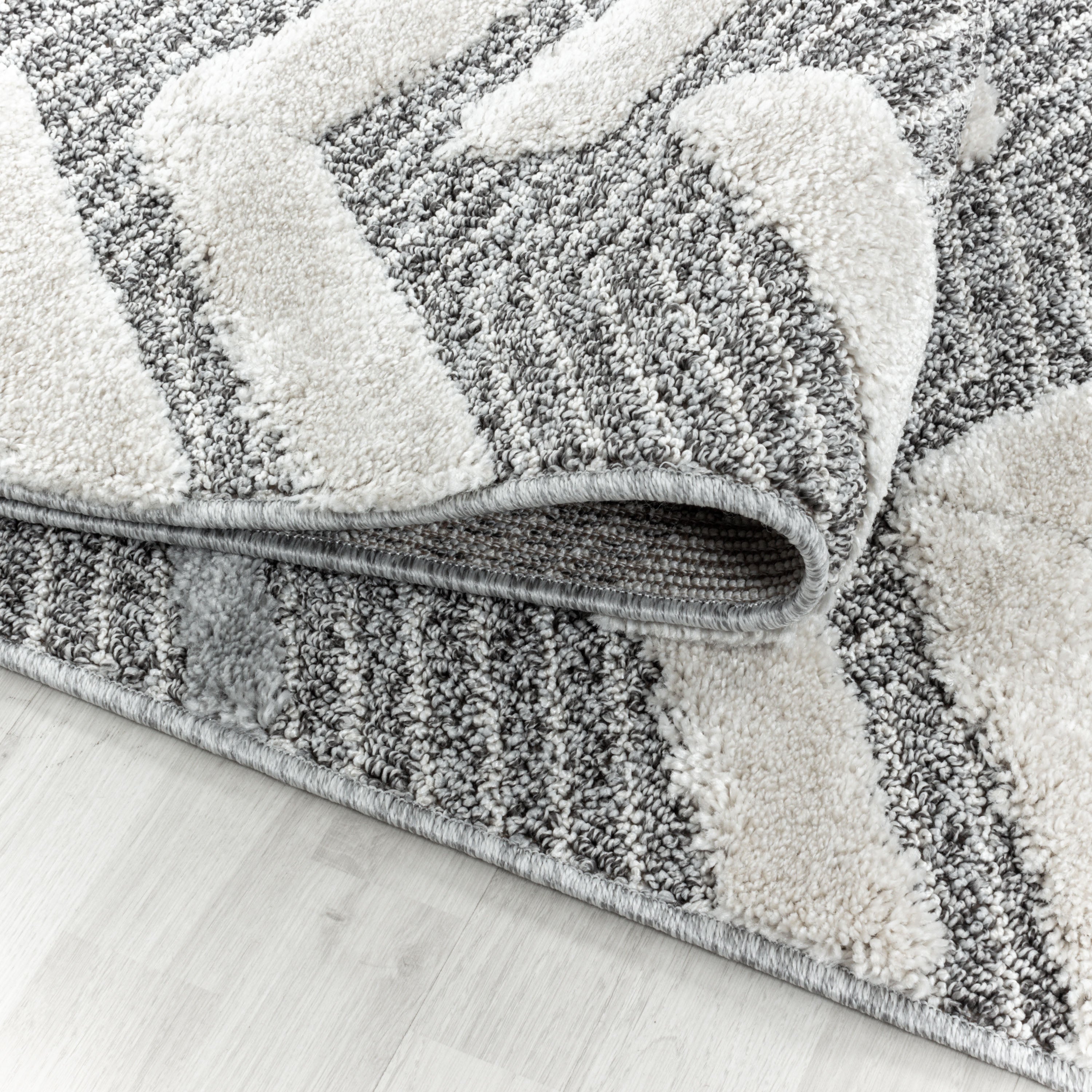 Carpet double cotton recycled grey 120/170 cm ethical ecological comfortable and contemporary Scandinavian hot design